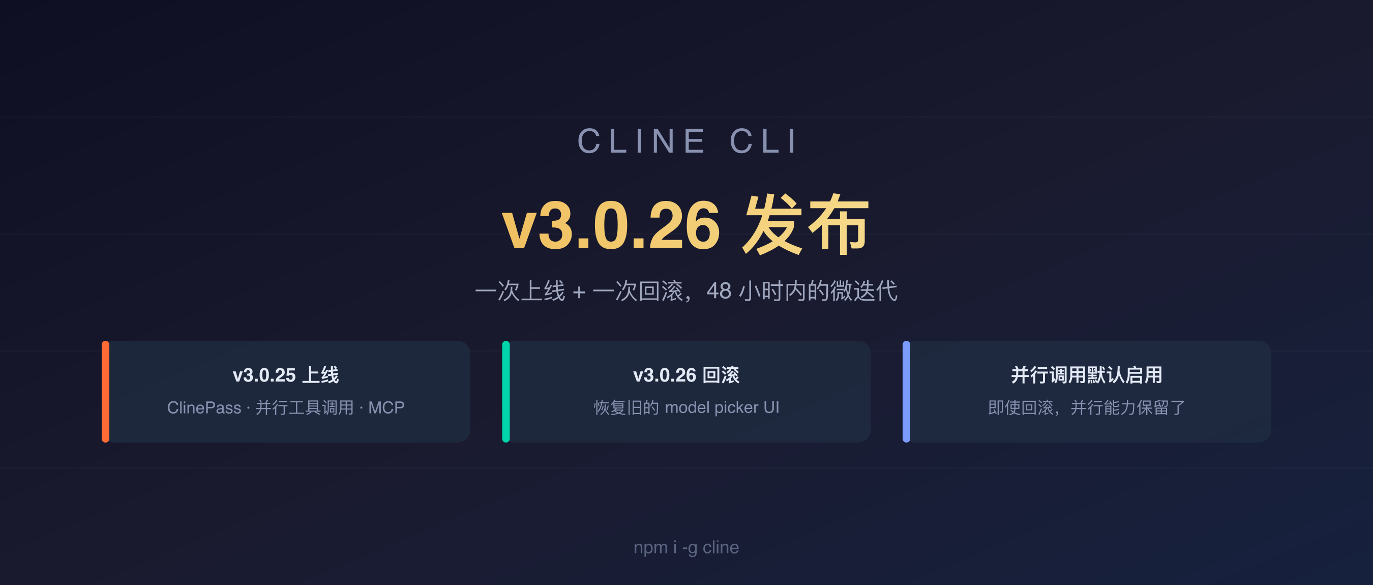 Cline CLI v3.0.26 封面