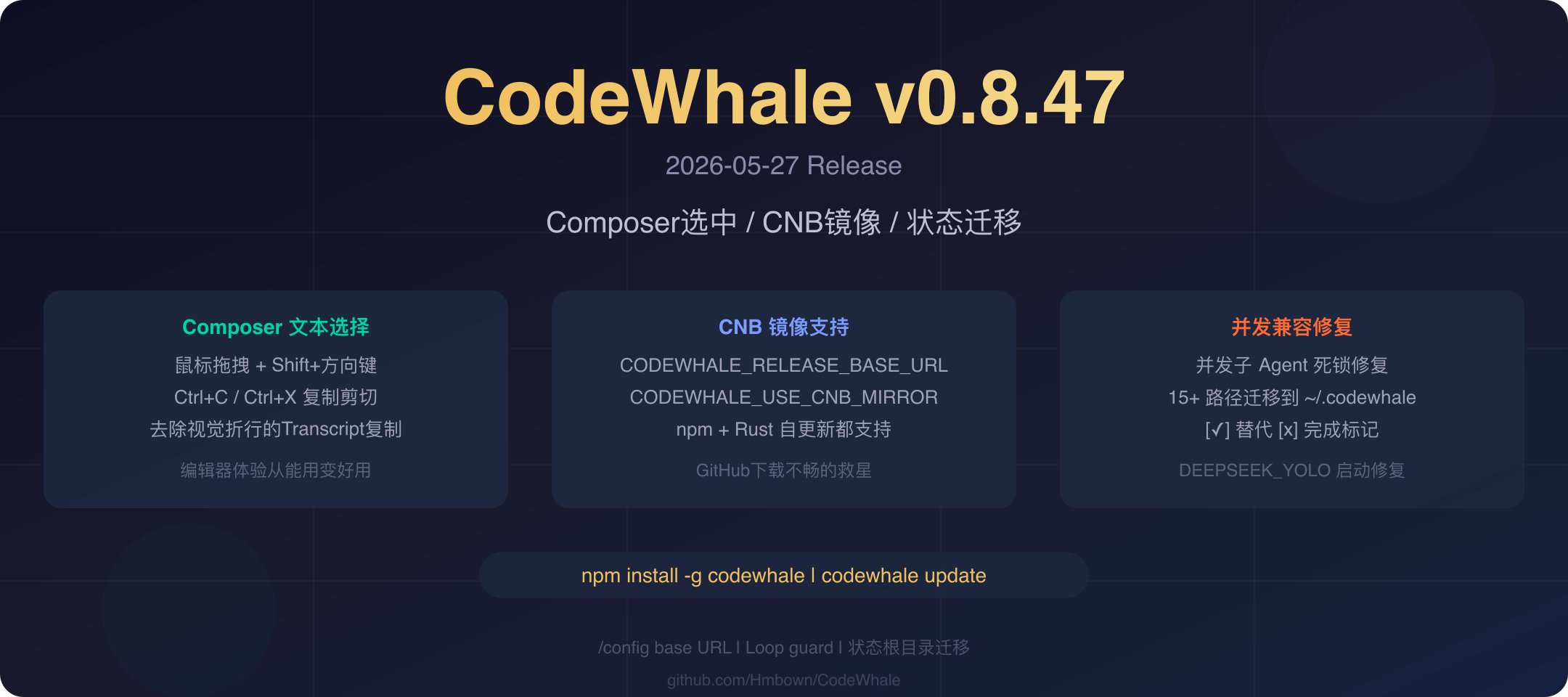 CodeWhale v0.8.47 封面