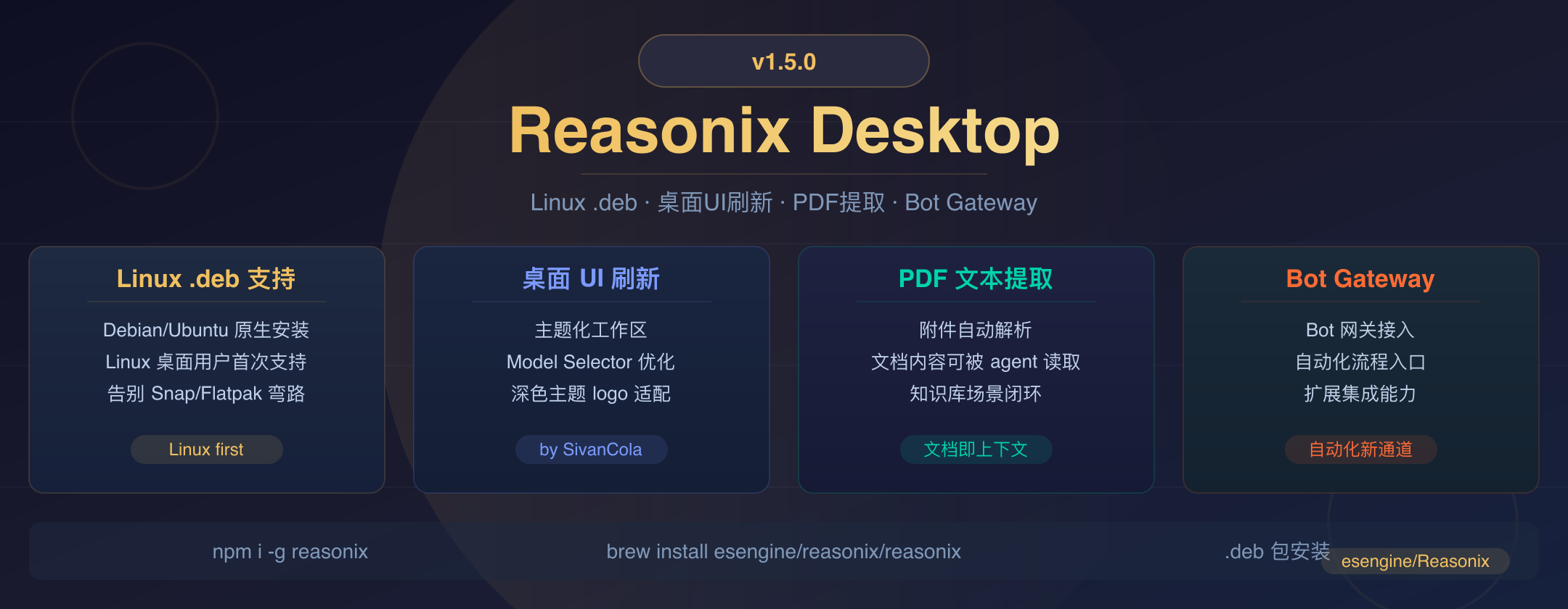 Reasonix Desktop v1.5.0 封面