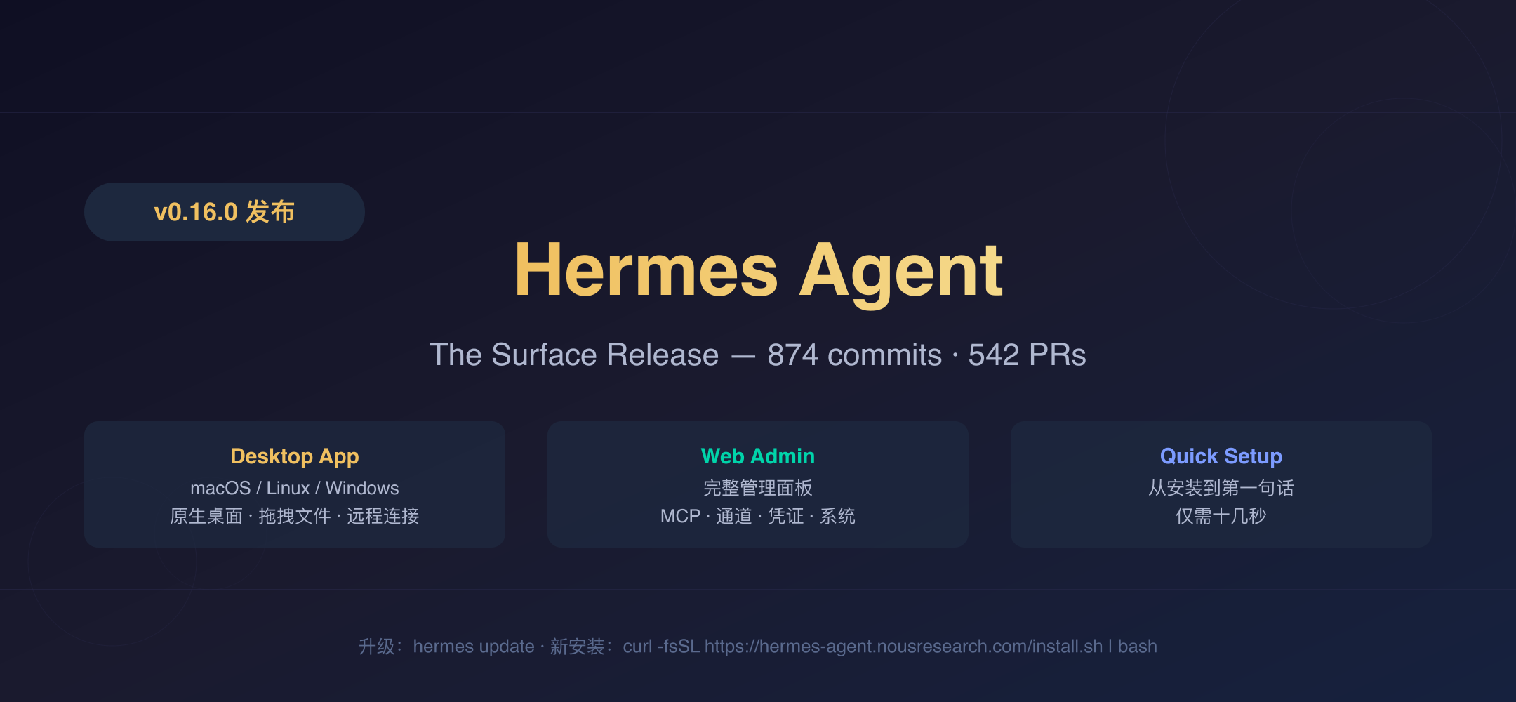 Hermes Agent v0.16.0 封面