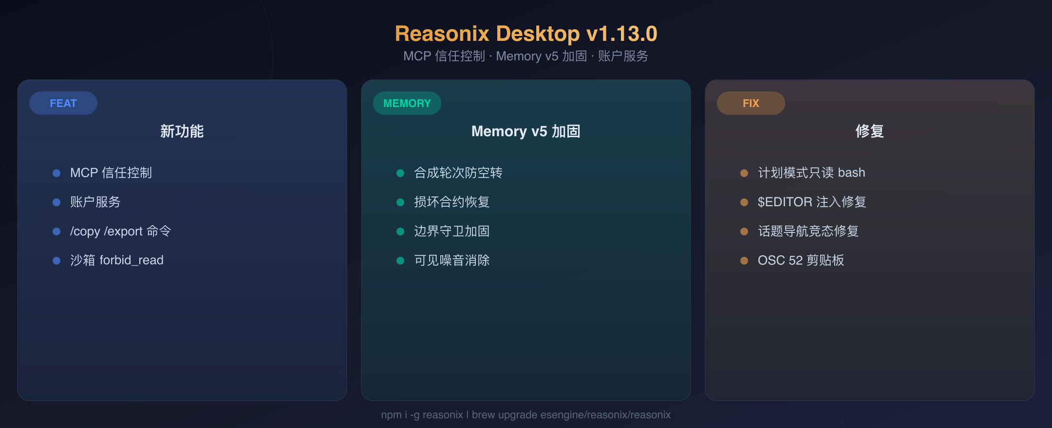 Reasonix Desktop v1.13.0 封面